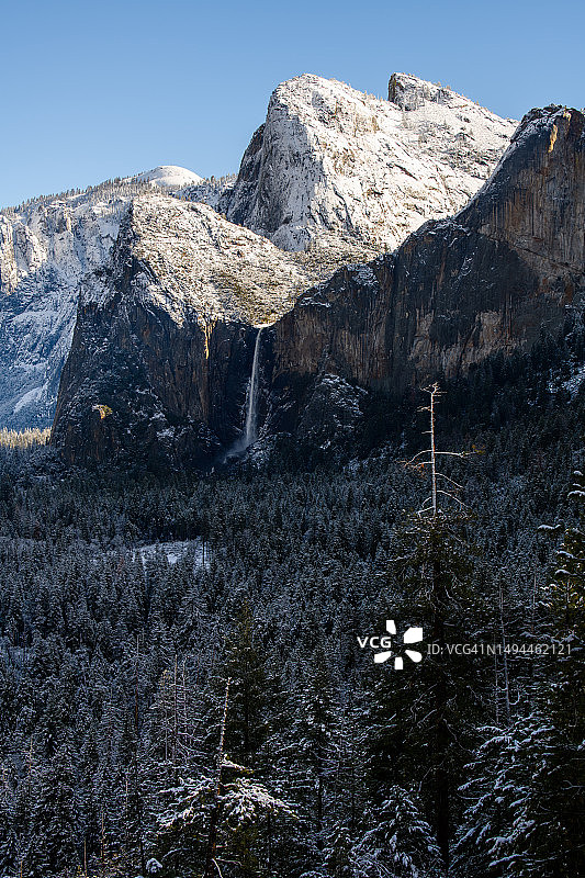 冬季优胜美地国家公园的三兄弟峰图片素材