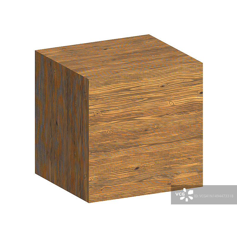 背景中孤立的木制封闭盒子图标图片素材