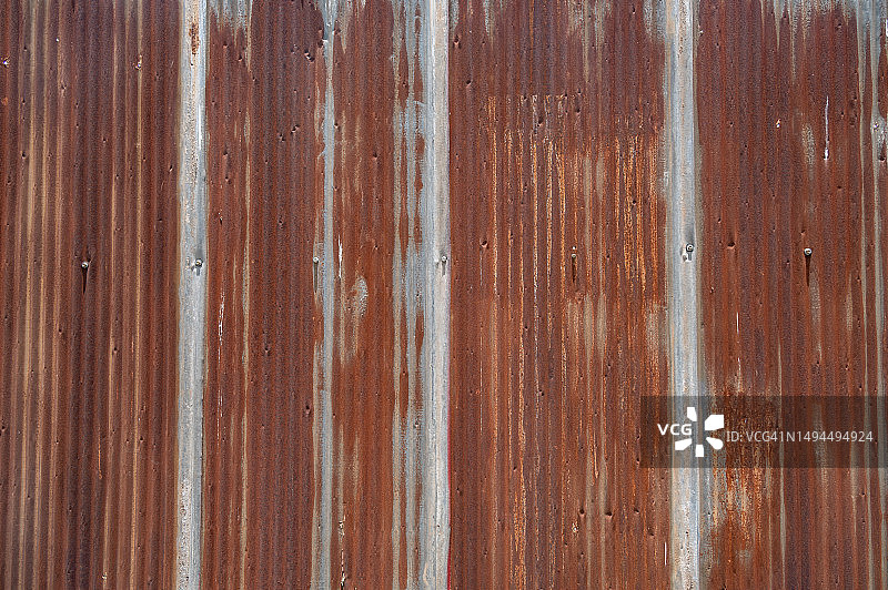 生锈的金属板屋顶纹理背景全画幅照片图片素材