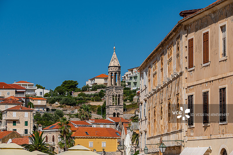 赫瓦尔教堂塔楼，克罗地亚图片素材