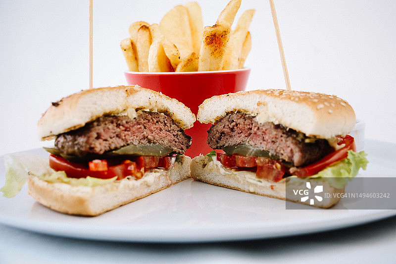 土耳其安卡拉：盘中汉堡特写图片素材