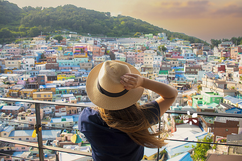 釜山甘川文化村图片素材