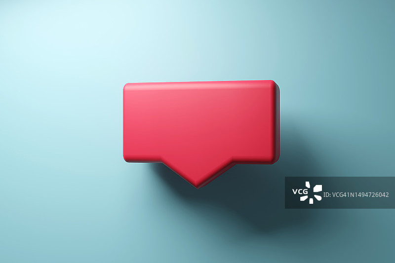 红色对话气泡3D渲染图片素材