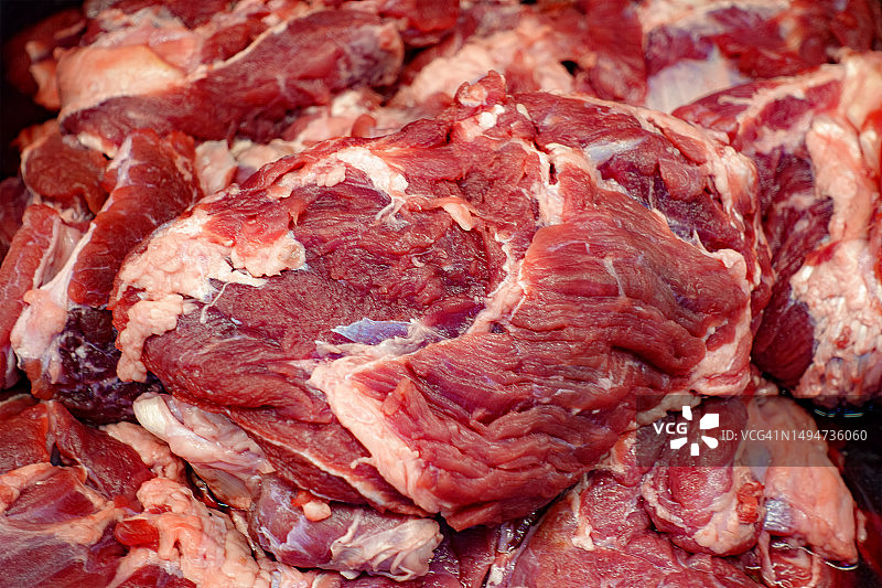 超市生猪肉块图片素材