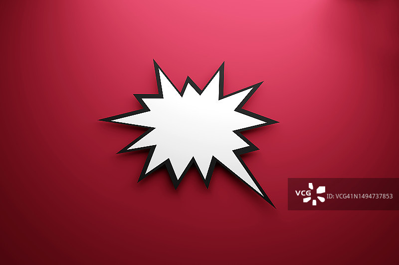 爆炸风格的语音气泡，3D渲染图片素材