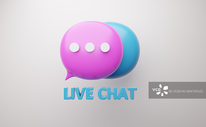 在线聊天，3D渲染图片素材