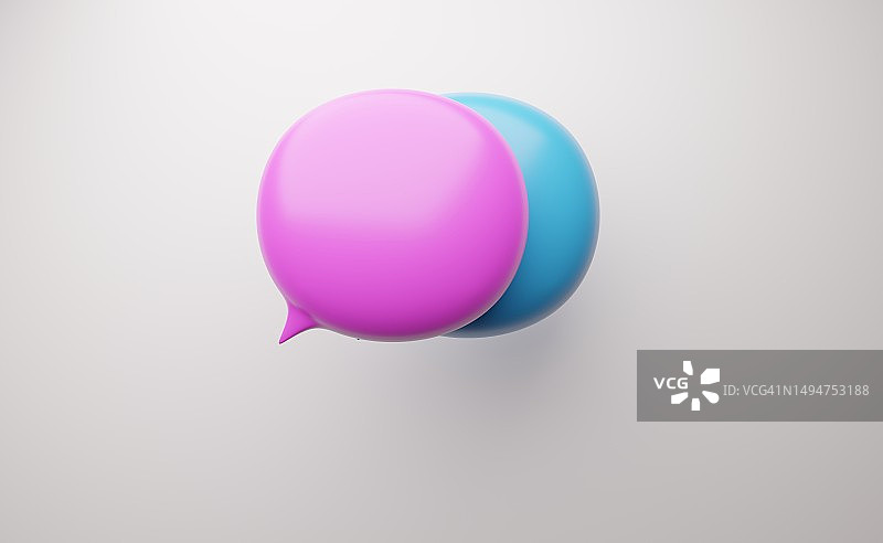 空的3D渲染对话气泡符号图片素材