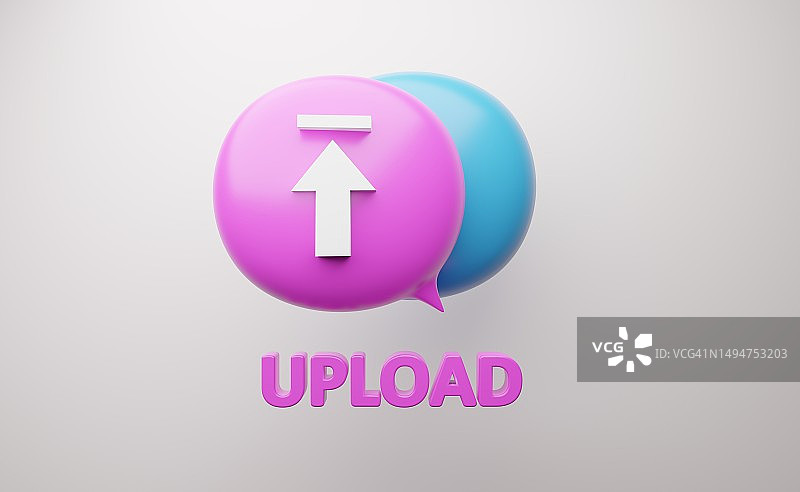 上传符号，3D渲染图片素材