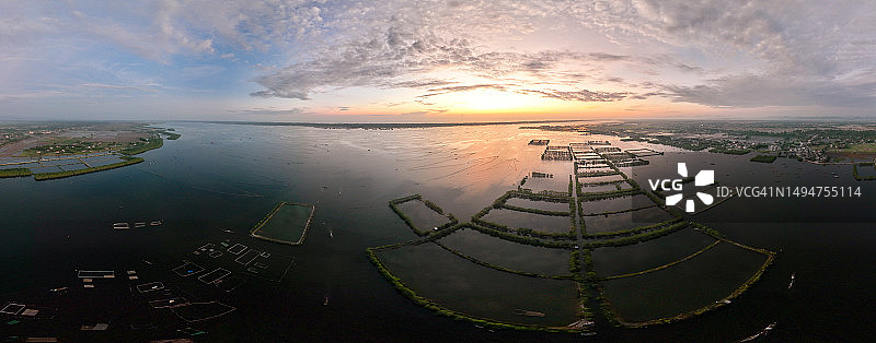 广濑田承天顺化省光乐泻湖日出全景照片图片素材