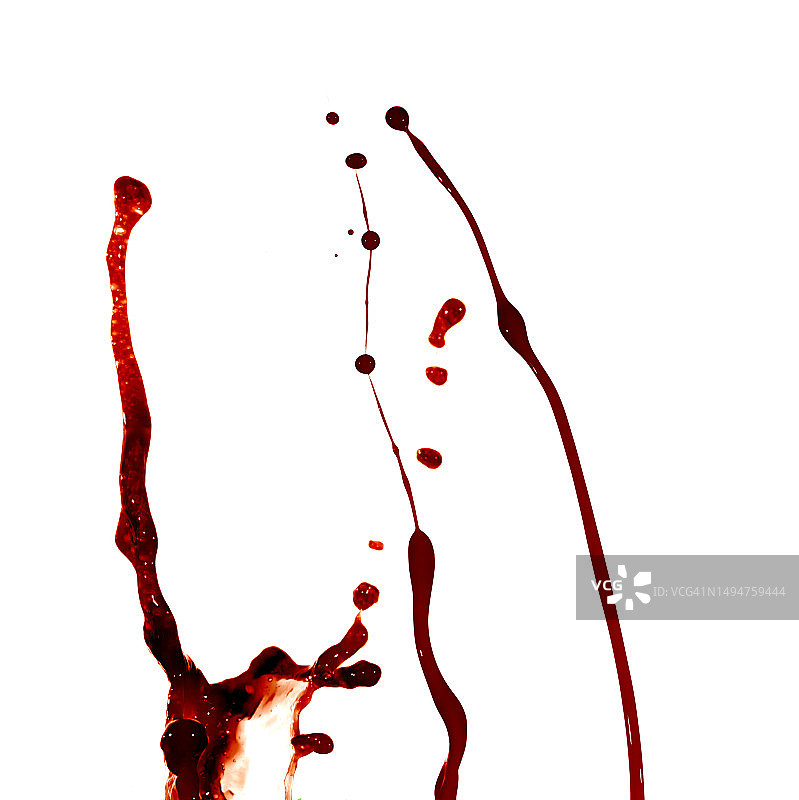 白色背景上的红色油漆流动图片素材