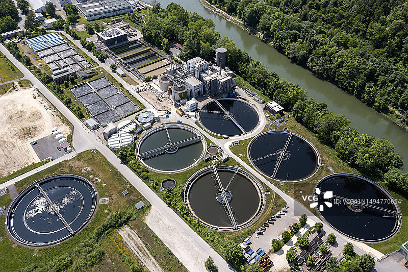 污水处理厂鸟瞰图片素材