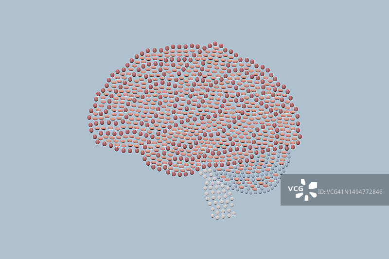 人脑形状的药丸图片素材