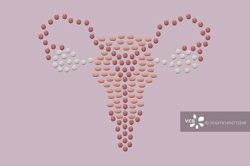 女性生殖系统形状的药丸图片素材