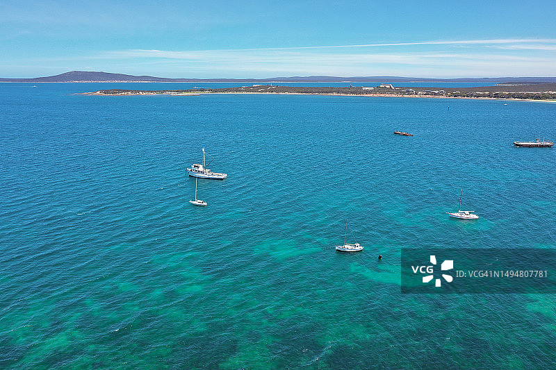 南澳大利亚艾尔半岛林肯港的波特湾和比利灯角图片素材