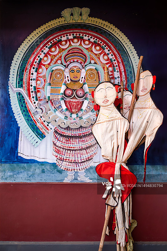 印度教寺庙壁画，用于举行泰扬仪式图片素材