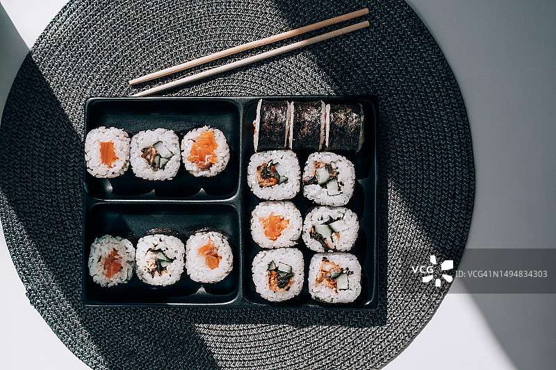 日式寿司卷合集：东方美食图片素材