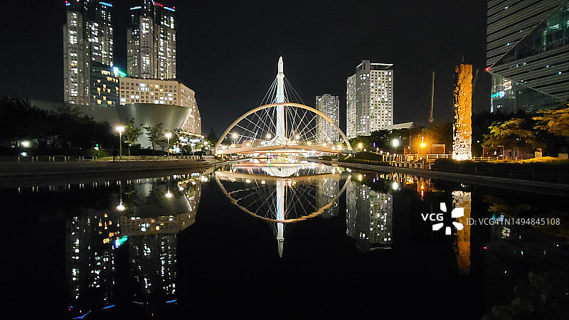 韩国松岛中央公园城市风光图片素材