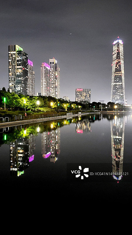 韩国松岛中央公园城市风光图片素材