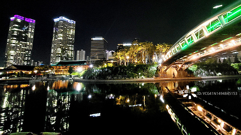 韩国松岛中央公园城市风光图片素材