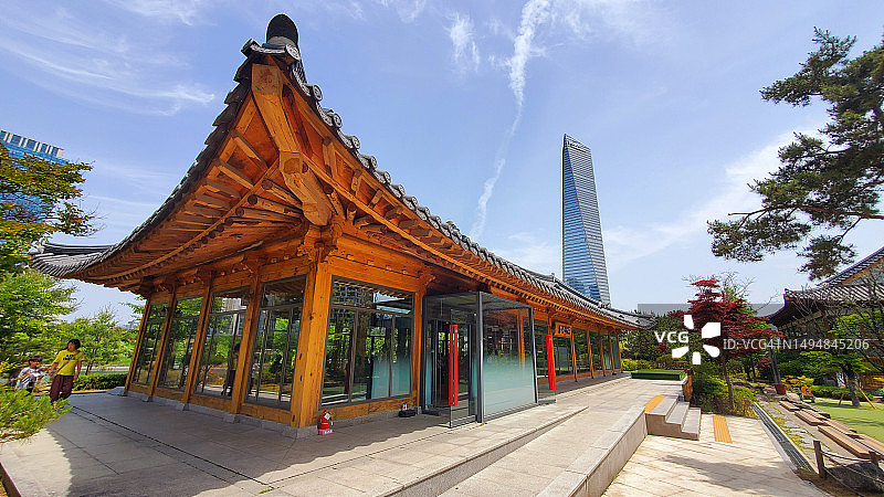 韩国松岛中央公园城市风光图片素材