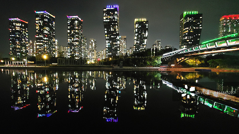 韩国松岛中央公园城市风光图片素材