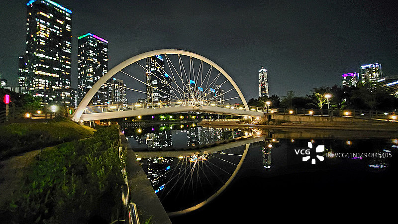 韩国松岛中央公园城市风光图片素材