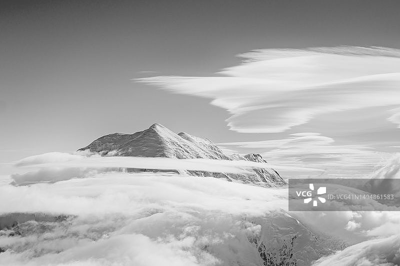 从德纳里看到的阿拉斯加弗雷克山图片素材