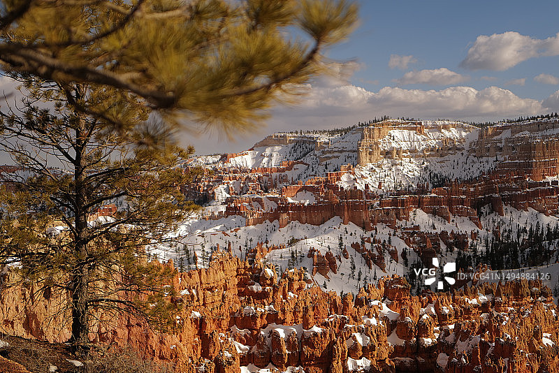 加菲尔德县雪景，犹他州，美国图片素材