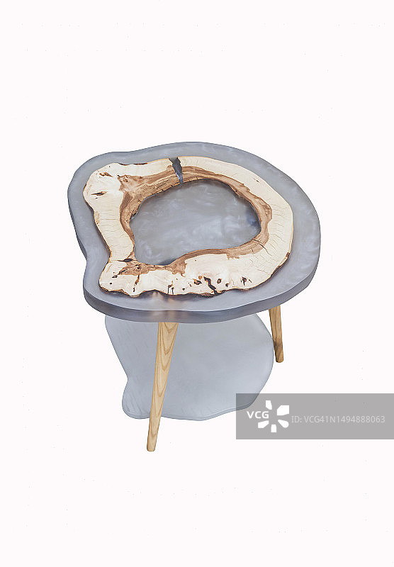 小型环氧树脂咖啡桌内饰元素俯视图图片素材