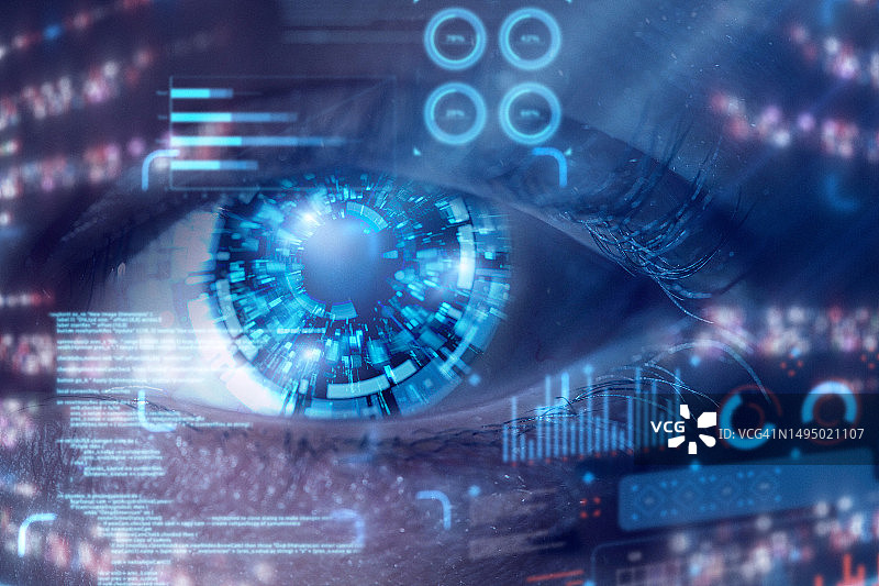 科技之眼和未来主义HUD界面图片素材