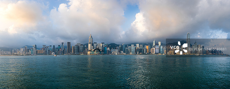 从九龙观香港岛维多利亚港景色图片素材