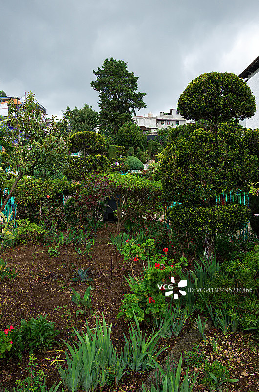 圣胡安查穆拉神圣植物植物园，圣胡安查穆拉教堂，墨西哥恰帕斯州查穆拉图片素材