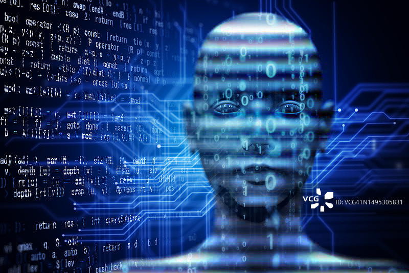 人工智能机器人与电路图片素材