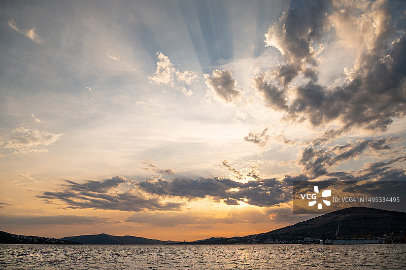 克罗地亚特罗吉尔的日落图片素材