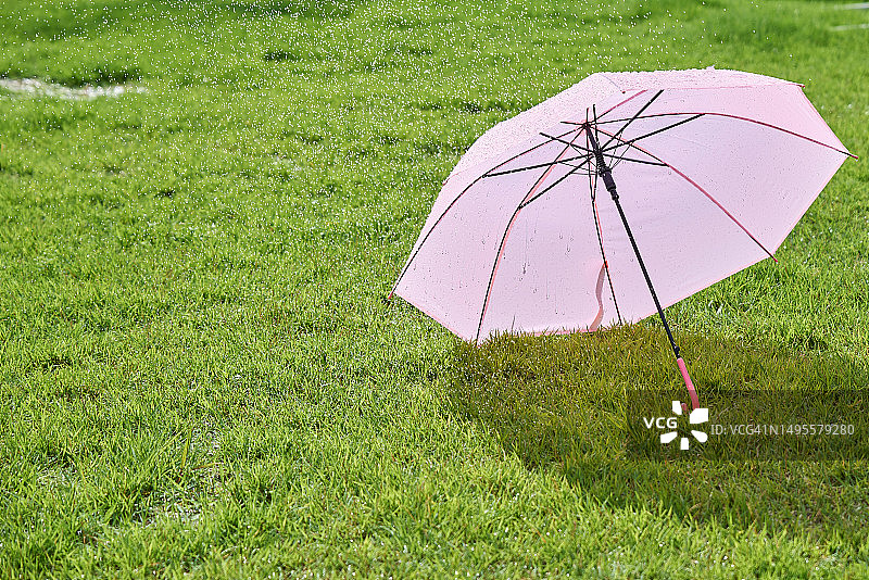韩国的雨季，女人和雨伞图片素材