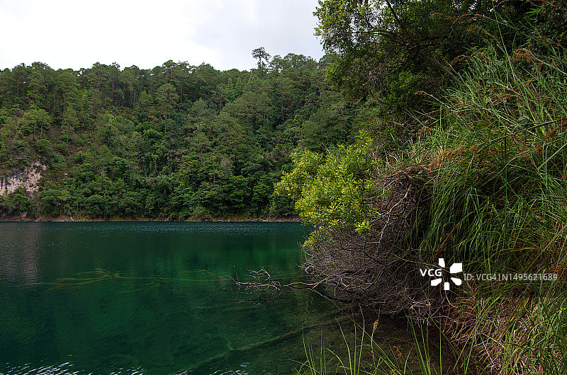 墨西哥恰帕斯蒙特贝洛湖群国家公园的梦幻泻湖图片素材