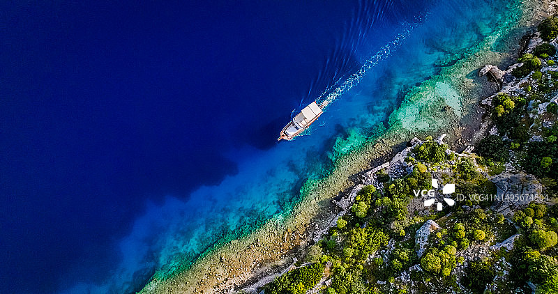 锡梅纳水下古利西亚城市遗址航拍图片素材