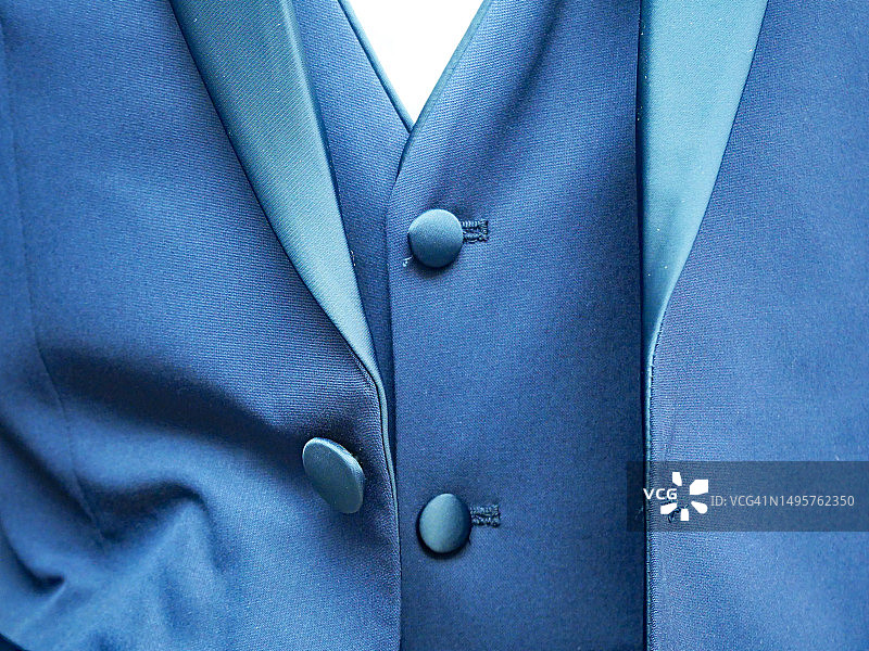 法国巴黎蓝色男士西装外套和背心特写图片素材