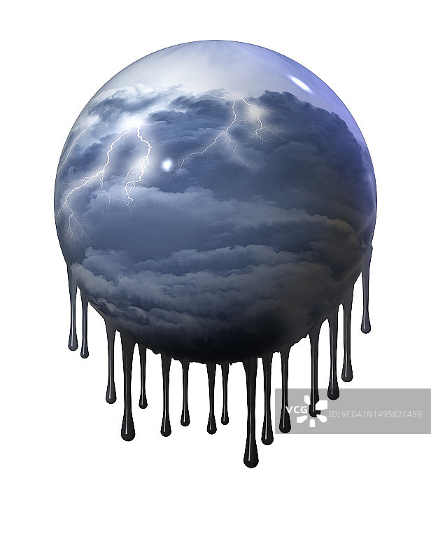 全球变暖与污染融化世界概念插画图片素材