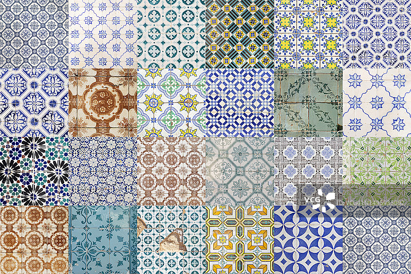 葡萄牙瓷砖图案图片素材