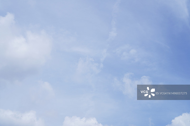 蓝天白云自然背景，留白区域可供文字编辑图片素材