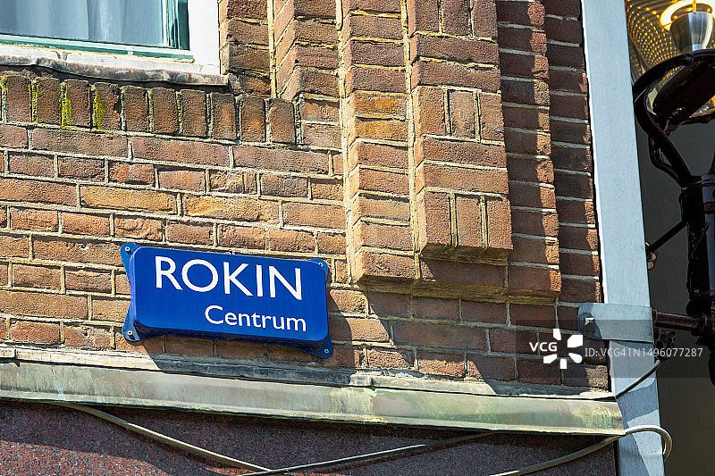 荷兰阿姆斯特丹罗金街路牌图片素材