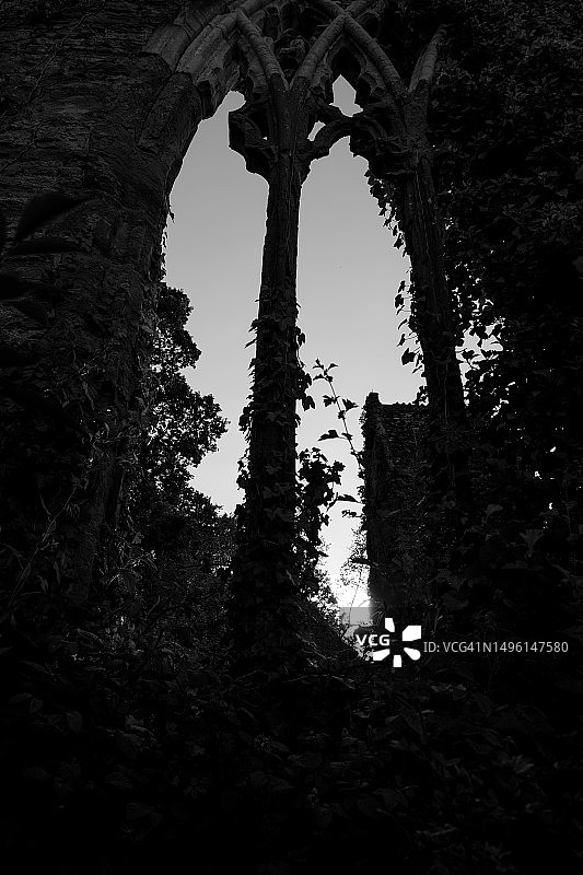 圣玛丽教堂遗址，英国威尔士蒙茅斯郡廷特恩图片素材