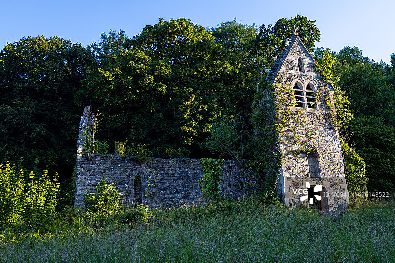 圣玛丽教堂遗址，英国威尔士蒙茅斯郡廷特恩图片素材