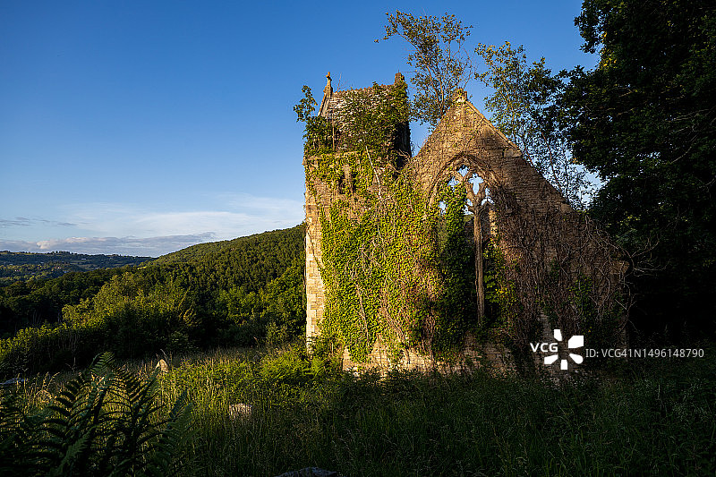 圣玛丽教堂遗址，英国威尔士蒙茅斯郡廷特恩图片素材