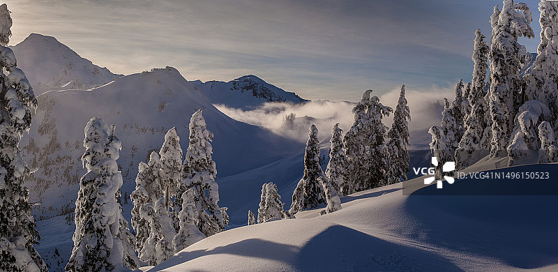 艺术家点和贝克山上的雪堆图片素材