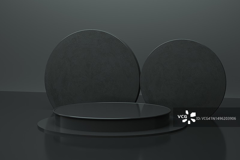 黑色3D展示平台空间图片素材