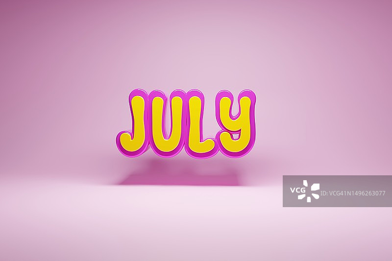 粉色背景上的七月与留白图片素材