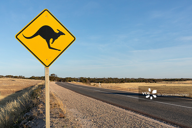 卡纳古警告标志，艾尔半岛，南澳大利亚图片素材