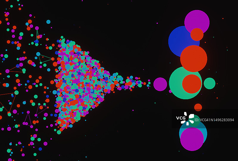 带有搜索结果输出的漏斗彩色图表图片素材